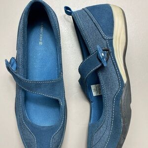 LANDS END Blue Casual Mary Jane Strap Comfort Casual Shoes Womens Size US 8